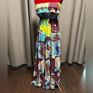 Fire Los Angeles strapless maxi dress